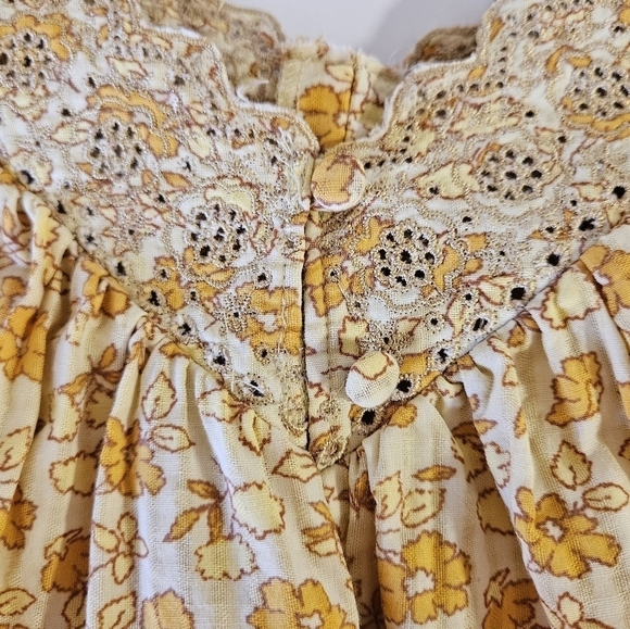 Madewell Eyelet-Trim Tiered Mini Dress in Piccola Floral French Vanilla Large - Picture 4 of 8